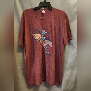 Unisex Western Graphic T-Shirt in Maroon XL